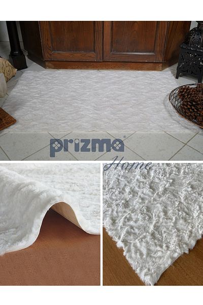 Prizma Micropost, Non-Slip, Washable, Single Bathroom Rug, Mat| White - (75X110CM)