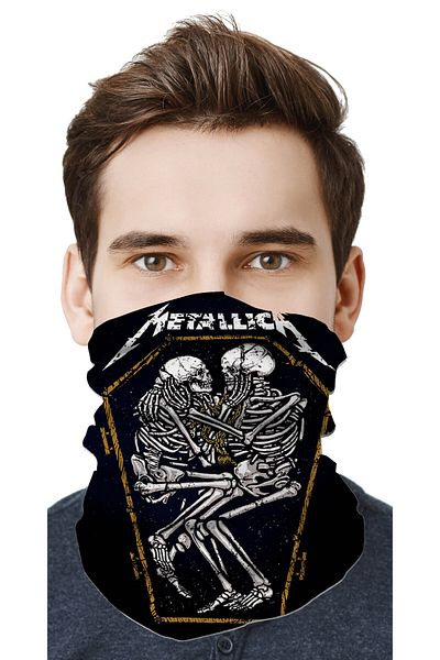 FG KONNİCHİWA Metalica Metal Music Motor Cycling Face Mask Outdoor Buff Neck Collar Bandana Balaklava