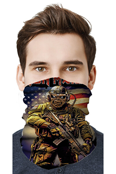 FG KONNİCHİWA Iron Maiden Metal Music Motor Ciclism Mască de față în aer libe...