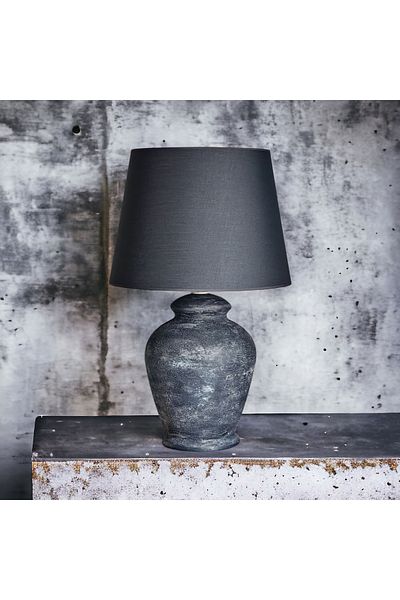 Qdec Vintage Ceramic Lampshade Rustic Antique Black - Gray