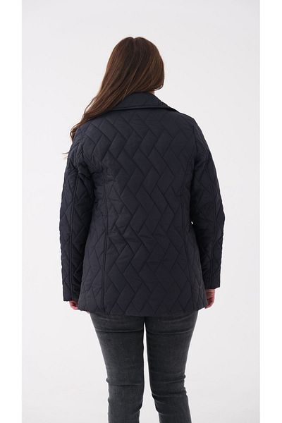 Blues Outlet WOMEN'S PARKET PATTERN QUILTED COAT-DARK BLUE