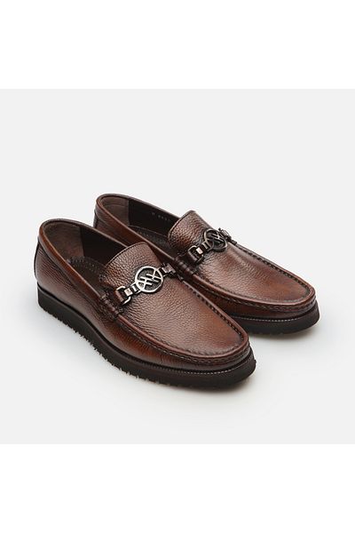 Hotiç Genuine Leather Brown Men's Loafer