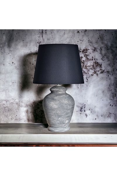 Qdec Vintage Ceramic Lampshade Rustic Modern Gray - Black