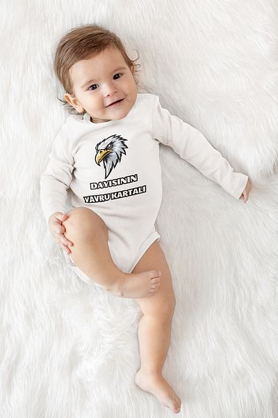 ADABEBEK Uncle's Baby Eagle Printed Long Sleeve Snap Bodysuit
