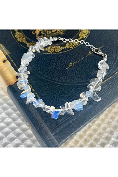 Elifsu Jewelry سوار من حجر الأوباليت (صناعي) المكسور