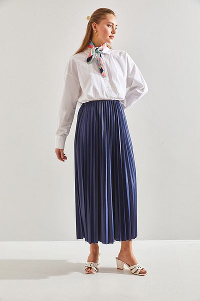 Bianco Lucci Modest Women's Elastic Waist Flared Skirt60151019