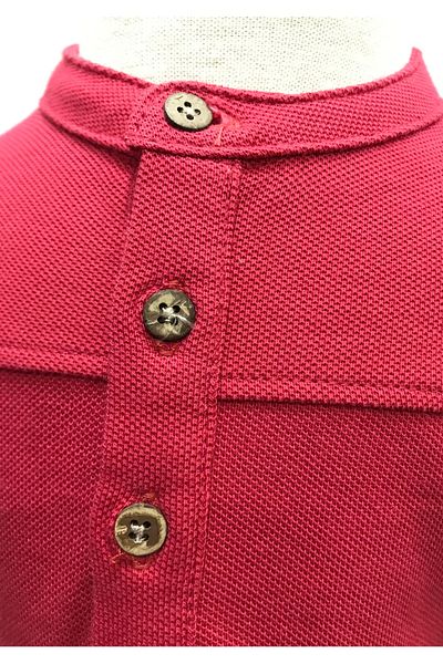 Çikoby Baby Boys Red T-Shirt with Button Front