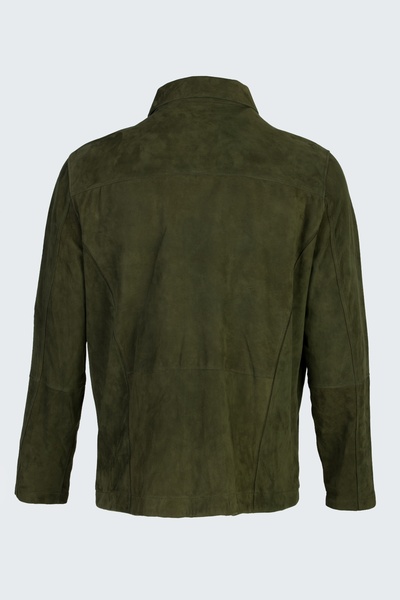 Valmenti Men's Olive Suede Genuine Leather Jacket