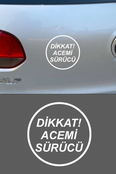 MIGNATIS Dikkat Acemi Sürücü Araba Sticker 12x12cm Oto Sticker