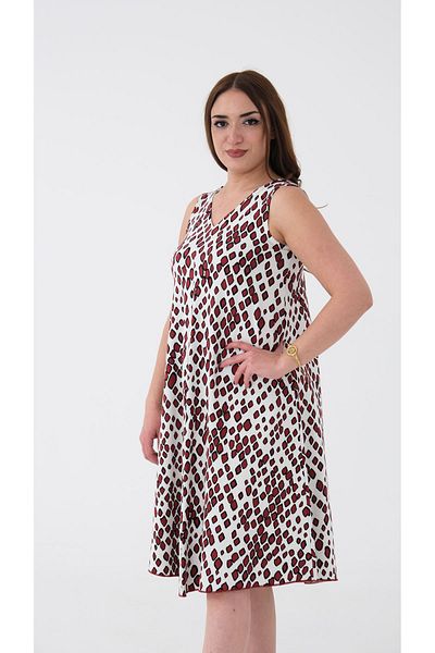 Blues Outlet ROCHIE DE FEMEI CU MÂNECĂ ZEROĂ CU GÂTUL V PIETANAT-ROSIE CLARET