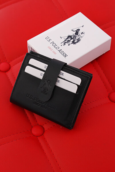 U.S. Polo Assn. US POLO ASSN7610-7611 ΓΝΗΣΙΟ ΔΕΡΜΑΤΙΝΟ ΠΟΡΤΟΦΟΛΙΤΟ ΘΗΚΗ ΜΑΥΡΗ