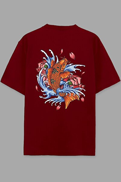 Adrift Tricou supradimensionat cu pește japonez