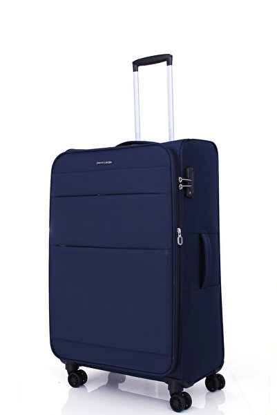 Pierre Cardin 4200 3'LÜ SET Ultra Light Hafif Lüx Kumaş Tekerlekli Valiz LACİVERT