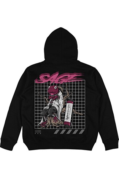 Adrift Hanorac unisex supradimensionat cu glugă, negru Sage