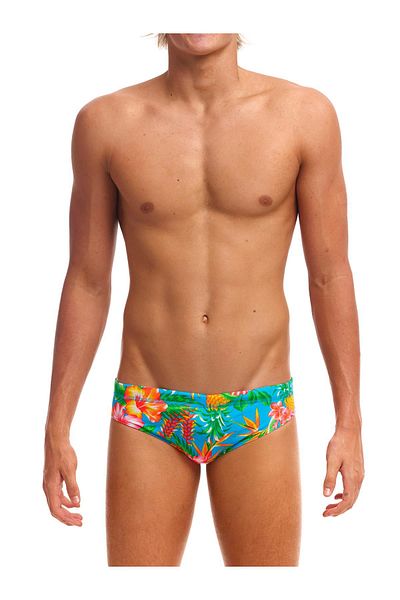 Funky Trunks Blue Hawaii (Classic) Slip Swimsuit, Men's Training Swimsuit