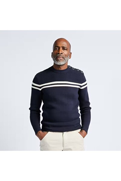 Decathlon Erkek Denizci Kazağı - Mavi / Bej Çizgili