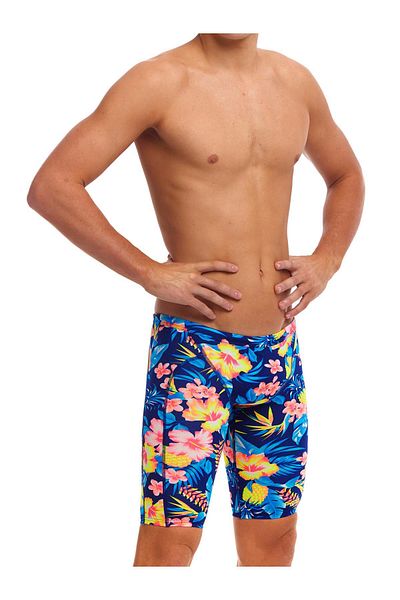 Funky Trunks JAM In Bloom Men's Training Swimsuit, Knee-Length Jammer