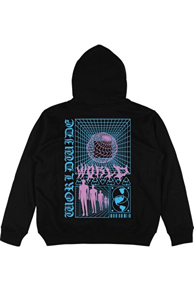 Adrift Φούτερ με κουκούλα New World Black Unisex Oversize