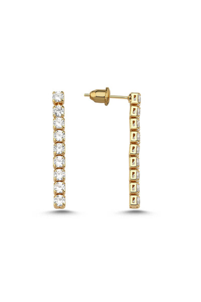 Merano Design 3mm Gold Su Yolu Küpe