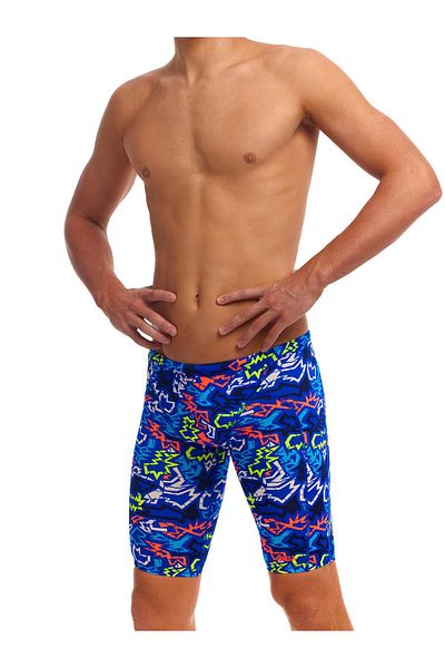 Funky Trunks JAM Broken Hearts Men's Training Swimsuit, Knee-Length Jammer