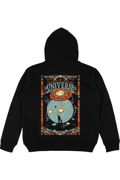 Adrift Φούτερ με κουκούλα Universe Black Oversize Unisex Hoodie