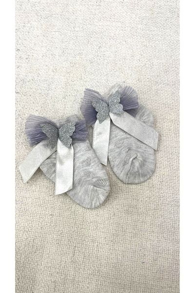 PARK BEBE GIRL'S Socket Socks Lace and Butterfly Model