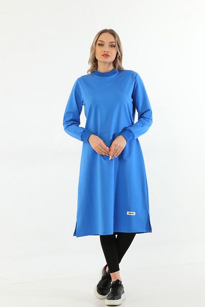 Elif Okur Hijab Long Sweatshirt Tunic 110cm Ocean Blue 1240