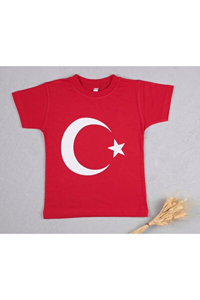 beberay Детска лятна тениска с къс ръкав и щампа на полумесец, 100% памучен плат