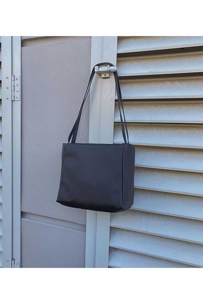 ZR Accessory Geantă de umăr pentru femei, cu bandă dublă, texturată satinată, rezistentă la pete, antracit