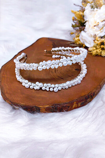 SimgeAksesuar Tamamen El Yapımı İnci Taşlı Düğün ve Nikah Saç Aksesuarları