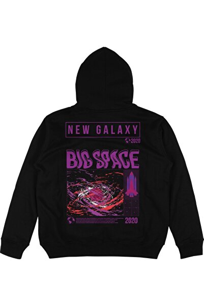 Adrift Hanorac cu glugă unisex oversize Big Space Black