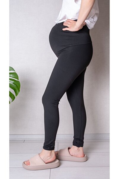 Modoo Tekstil Μαύρο Υφασμάτινο Καλσόν Μητρότητας