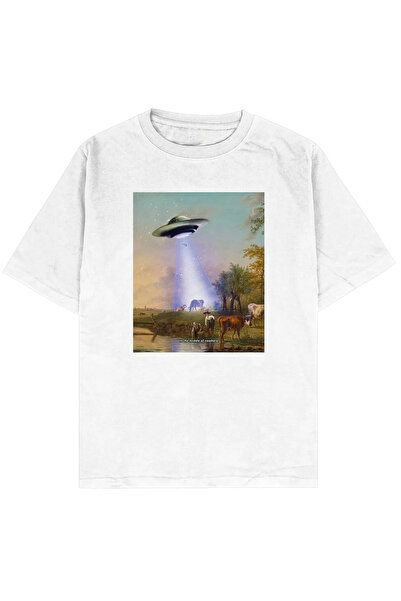 Adrift Tricou unisex supradimensionat Village Beyaz