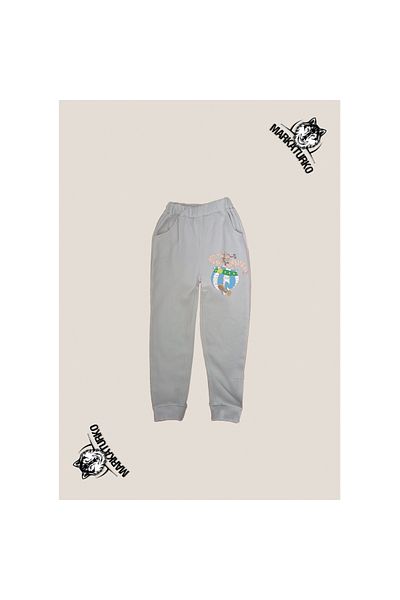 MarkaTurko OBELIX εμπριμέ unisex Προσαρμοσμένο Σχέδιο Βαμβακερό γκρι παιδικό φούτερ 2605-100G