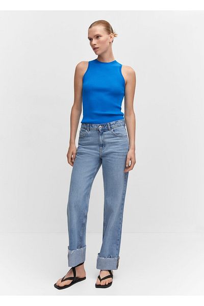 MANGO Woman Bluse aus Rippstrick