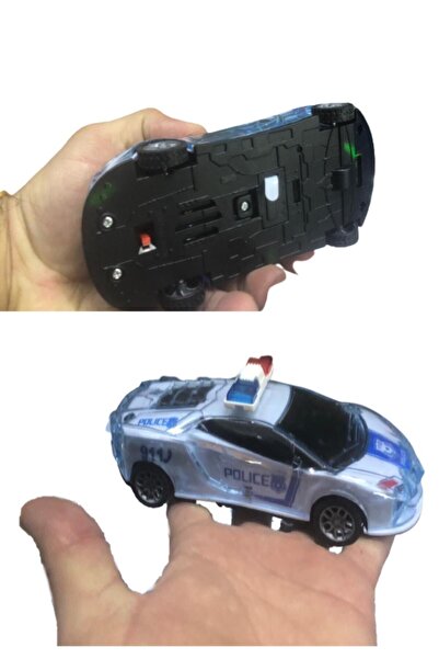 Hyd Unbreakable Protected Sound and Light Pull and Drop Friction Toy Police Car