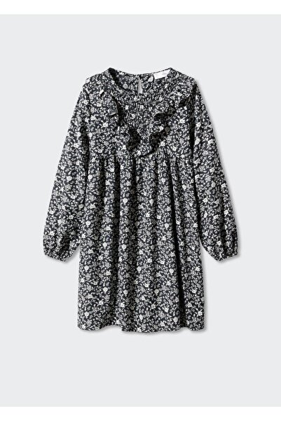 MANGO Kids Volanlı Desenli Elbise