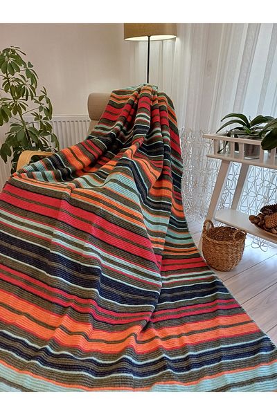 stay with love Cotton Blanket Double Blanket 180*220 cm Green-Orange Valentine's Day Gift
