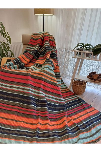 stay with love Cotton Blanket Double Blanket 180*220 cm Green-Orange Valentine's Day Gift