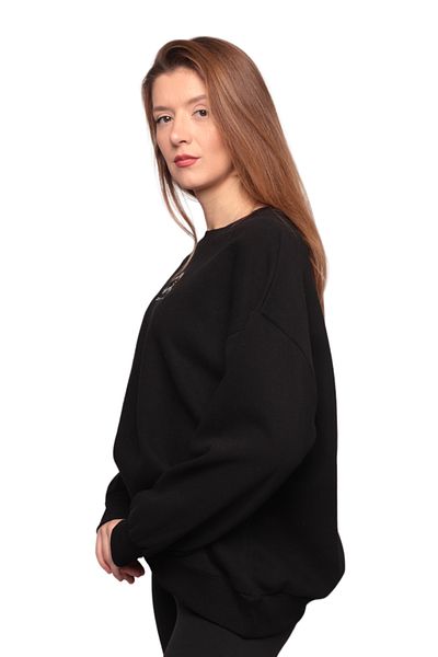 Simisso 3 Thread Embroidered Women's Sweatshirt 5808 - Black
