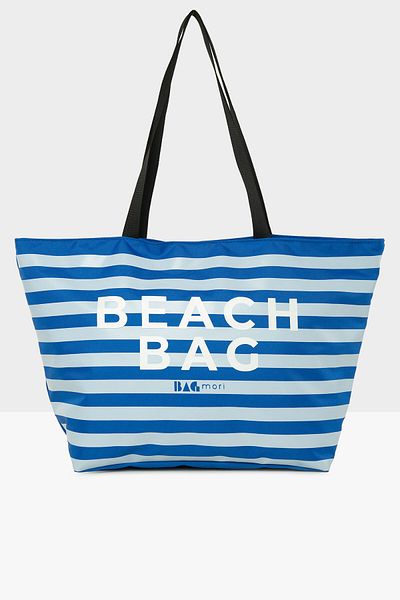 Bagmori Blue Women's Striped Beach Bag Printed Beach Bag M000008438