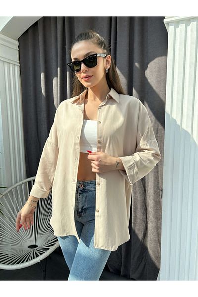 Elif Özbey Butik Поплинена риза от норка