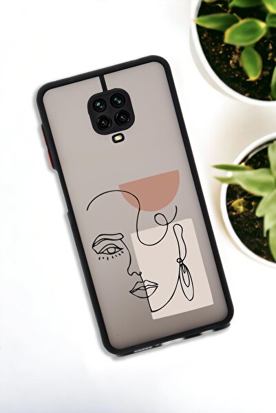 mooodcase Xiaomi Redmi Note 9 Pro Uyumlu Women Art Desenli Buzlu Şeffaf Lüx Telefon Kılıfı