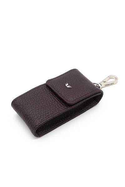 Tergan Claret Red Leather Unisex Keychain 0095M71