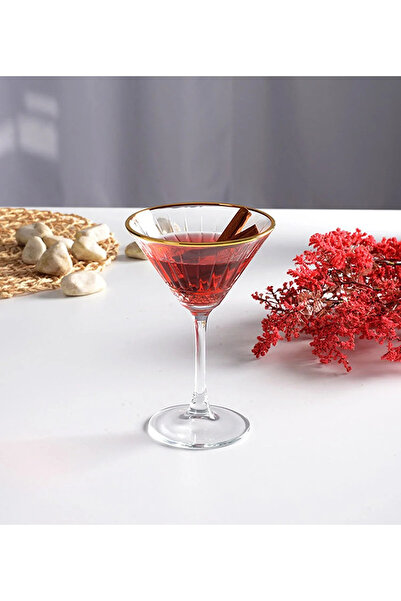 FAYA HOME Paşabahçe Elysia Golden Touch Ayaklı Martini Sunum Kokteyl Kadehi 4...