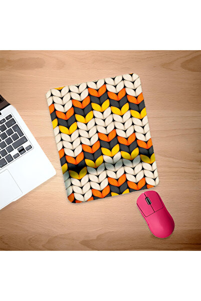 UcuruStore Πορτοκαλί Μαύρο Κίτρινο Λευκό Μοτίβα Ποντικομαξιλαράκι με Στήριγμα...