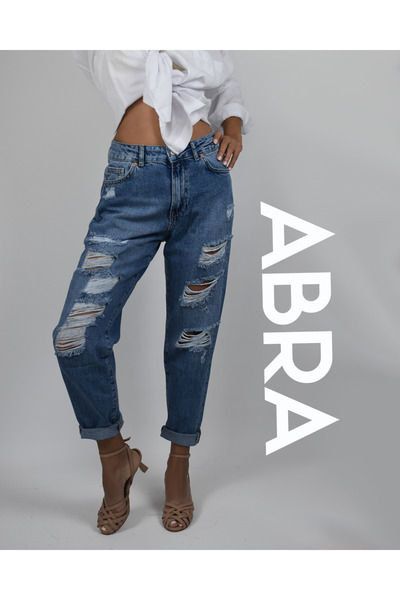 iplik natural boheme Kadın Yırtık Kot Pantolon