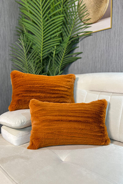 Paris Life Peluş Rabbit Kırlent Kılıfı Ithal Premium Kumaş Hardal dikdörtgen
