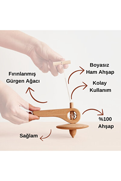 Akıllı Karınca Ahşap Topaç Boyama Seti Eğitici Ahşap Set Ahşap Topaç Boyama