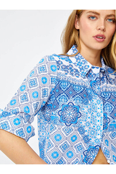 Faik Sönmez Ethnic Pattern Cotton Voile Shirt 68356